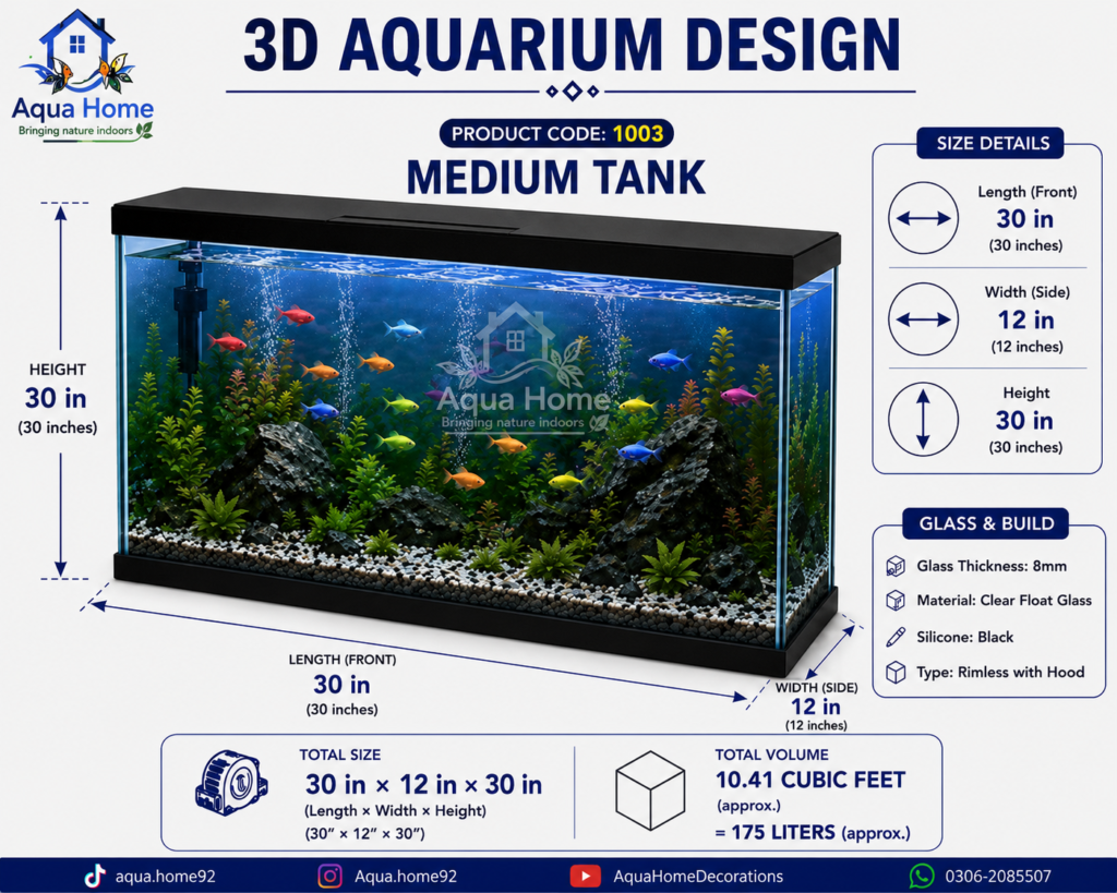 Product Medium tank code 1003 width12 Length 30 height 30
